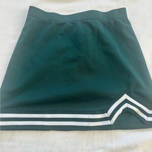 Green Cheer Skirt with White Stripes